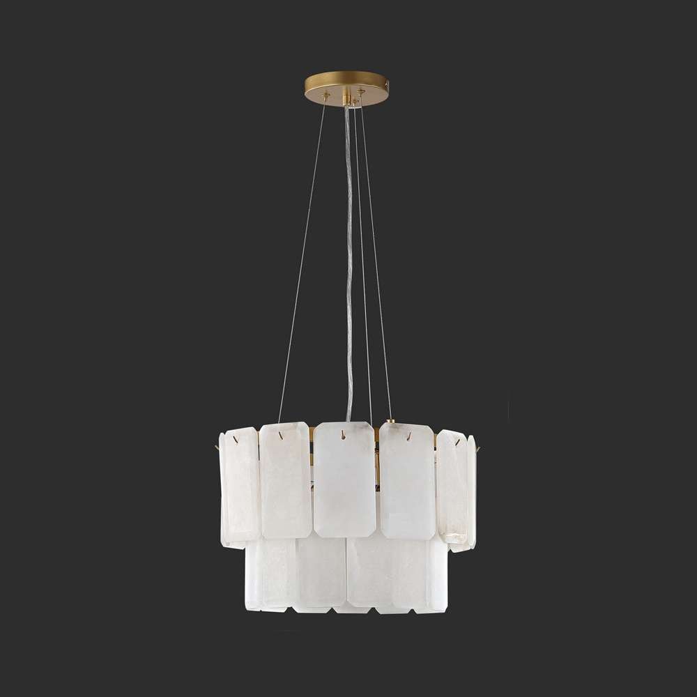 Safavieh - Couture - Fernandez Marble 2 Tier Chandelier - Gold - White - CTL1021A veiw 1