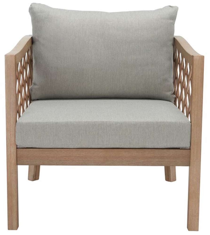 Safavieh - Couture - Fiji Wood Patio Chair - Brown - Light Grey - CPT1036A veiw 1
