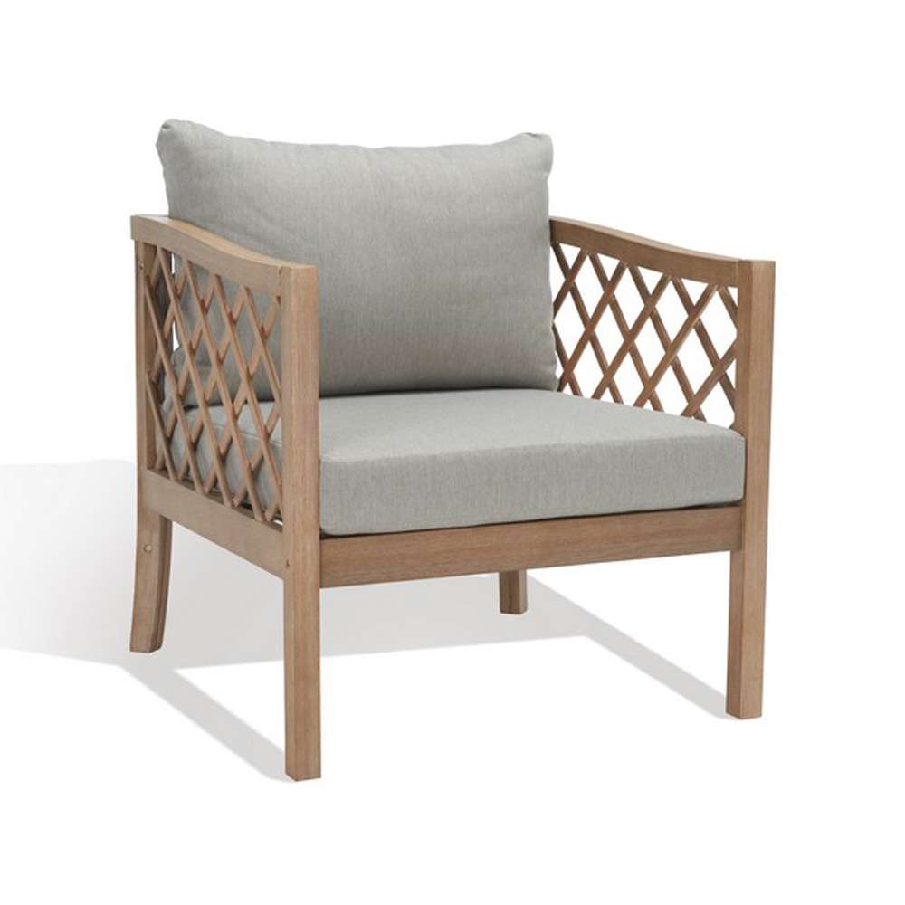 Safavieh - Couture - Fiji Wood Patio Chair - Brown - Light Grey - CPT1036A veiw 4