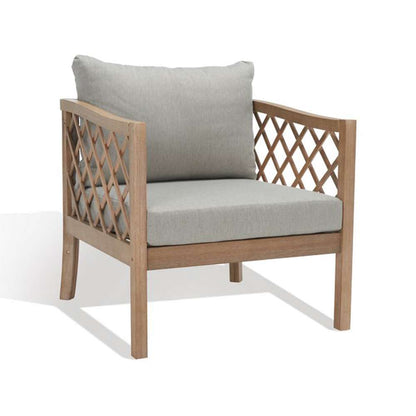 Safavieh - Couture - Fiji Wood Patio Chair - Brown - Light Grey - CPT1036A veiw 4