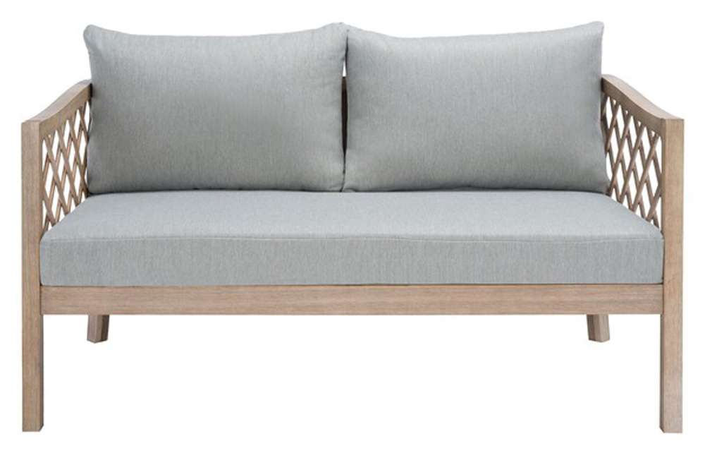 Safavieh - Couture - Fiji Wood Patio Sofa - Brown - Light Grey - CPT1037A veiw 1