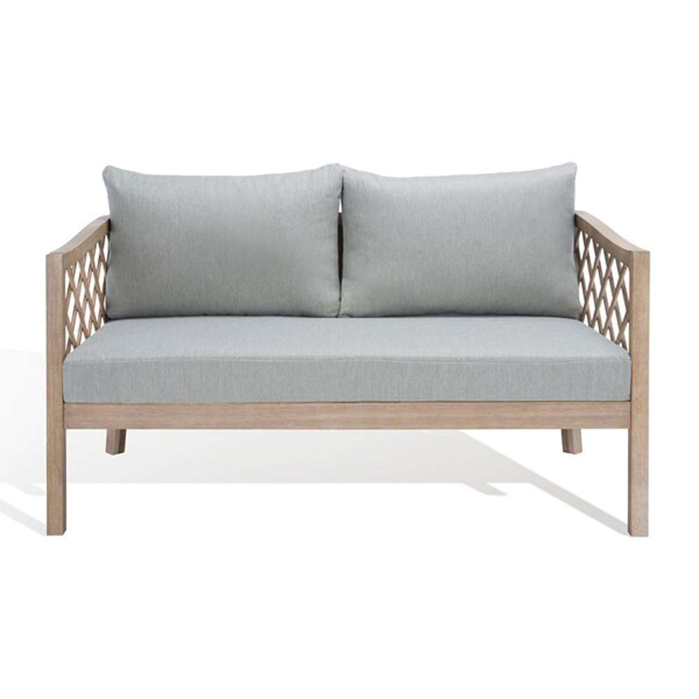 Safavieh - Couture - Fiji Wood Patio Sofa - Brown - Light Grey - CPT1037A veiw 2