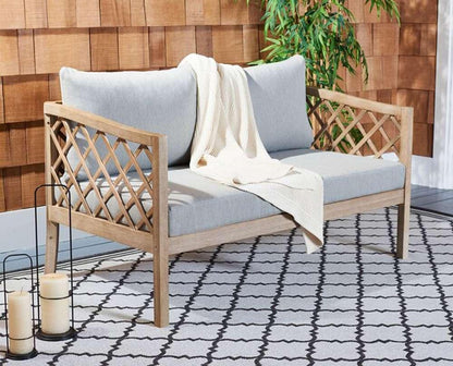 Safavieh - Couture - Fiji Wood Patio Sofa - Brown - Light Grey - CPT1037A veiw 3