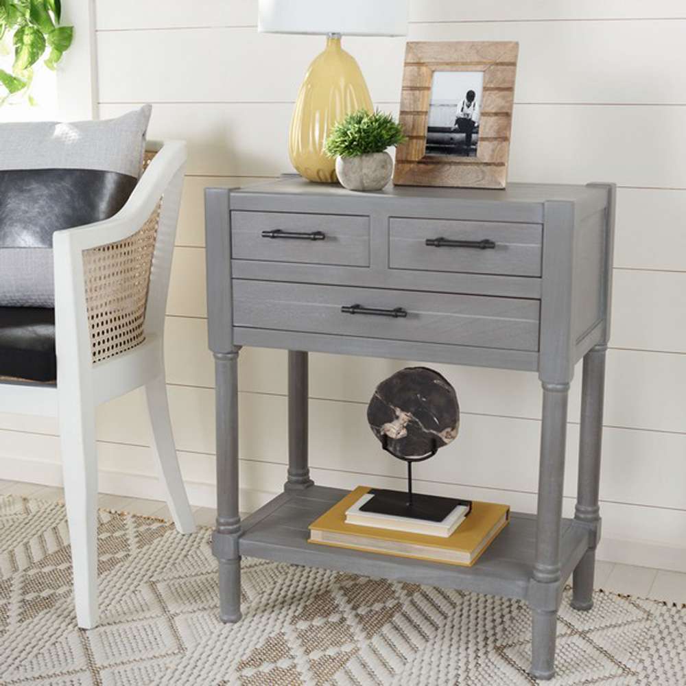Safavieh - Filbert 3Drw Console Table - White Wash Grey - CNS5717D veiw 2