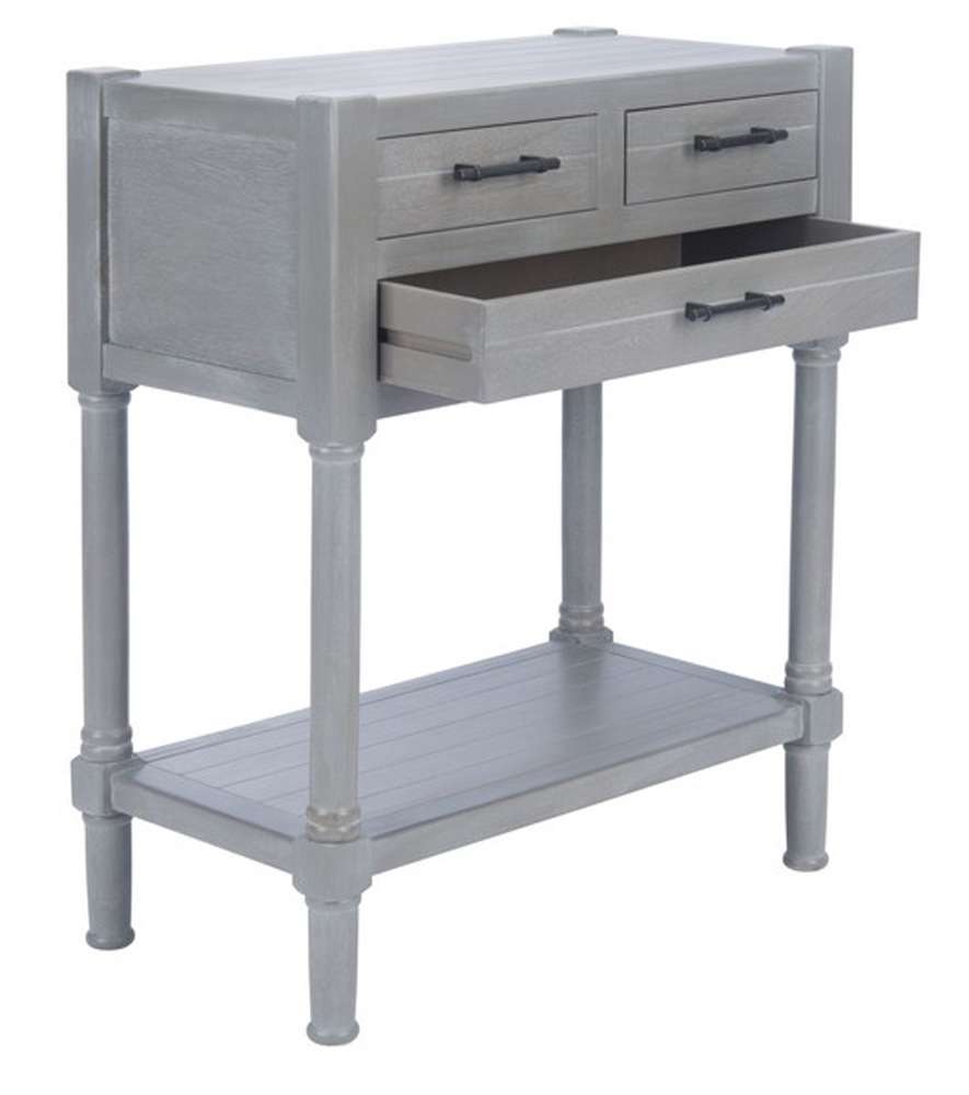 Safavieh - Filbert 3Drw Console Table - White Wash Grey - CNS5717D veiw 4