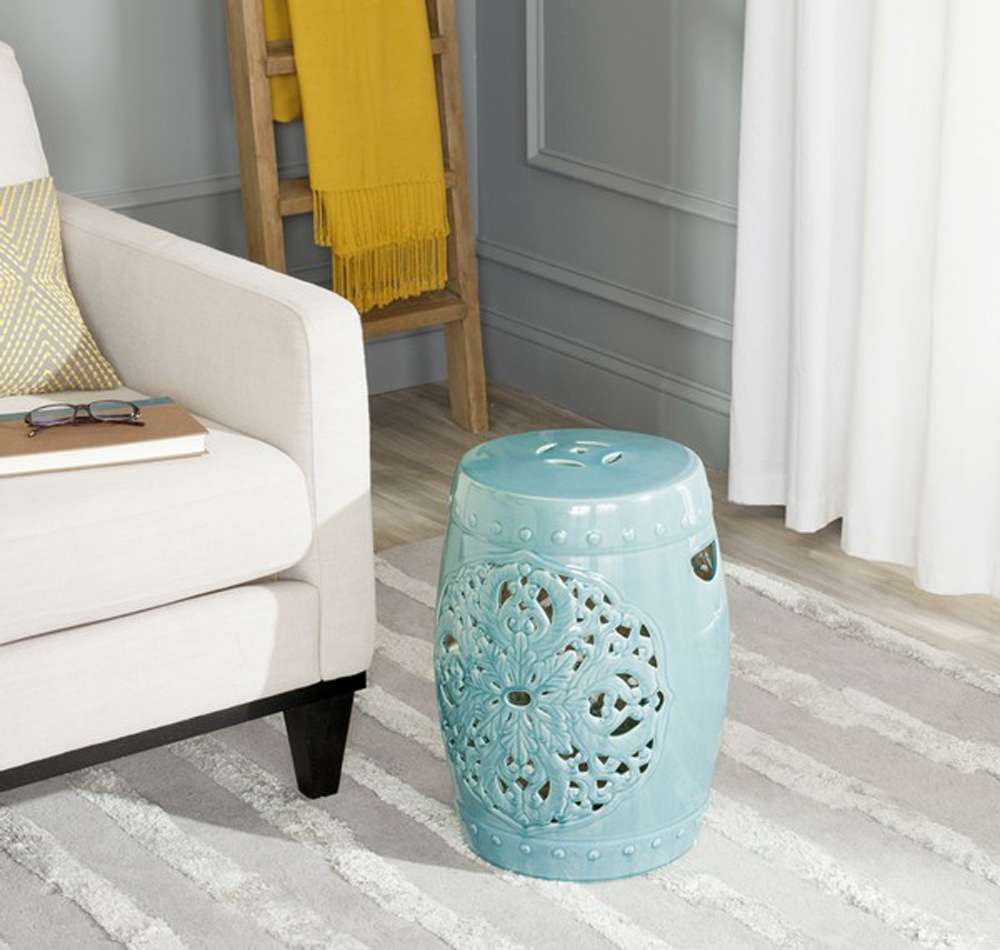Safavieh - Flora Garden Stool - Blue - ACS4527C veiw 1