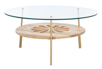 Safavieh - Flora Round Coffee Table - Natural - Brass - COF9005A veiw 4