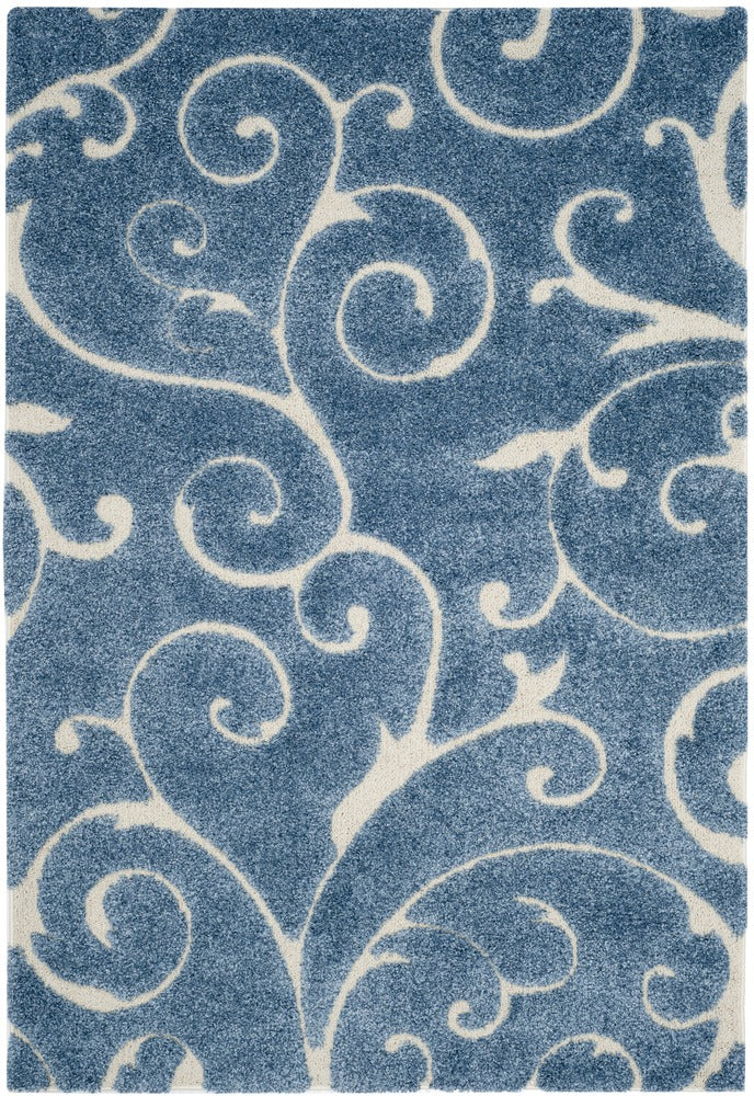 Safavieh - Florida Shag 455-6011 Light Blue Cream - 6" X 8" - SG455-6011-68 view 1