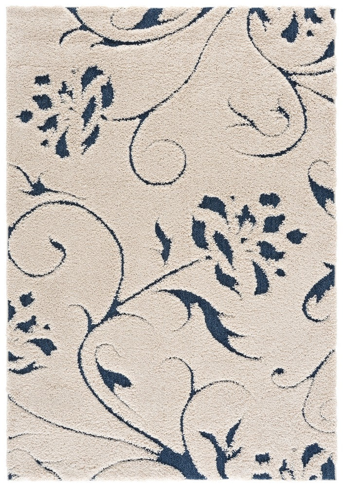 Safavieh - Florida Shag 464-1165 Ivory / Blue - 5.3" X 7.6" - SG464-1165-5 view 1