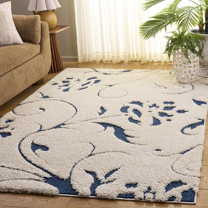 Safavieh - Florida Shag 464-1165 Ivory / Blue - 5.3" X 7.6" - SG464-1165-5 view 2