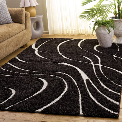 Safavieh - Florida Shag 471-2879 Dark Brown / Cream - 5.3" X 7.6" - SG471-2879-5 view 2