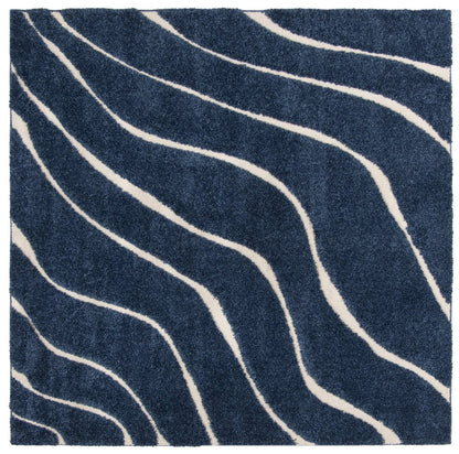 Safavieh - Florida Shag 472-6511 Dark Blue Cream - 5" X 5" - SG472-6511-5SQ view 1