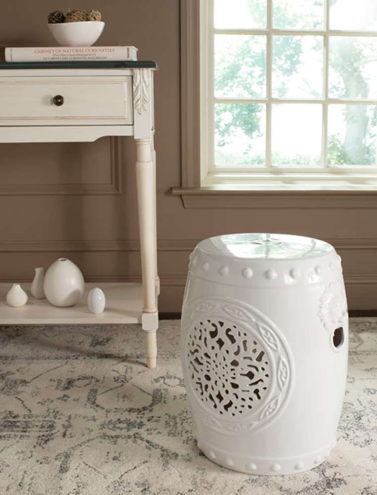 Safavieh - Flower Drum Garden Stool - Antique White - ACS4532A veiw 1