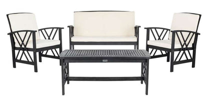 Safavieh - Fontana 4 Pc Outdoor Set - Black - Beige - PAT7008E veiw 1