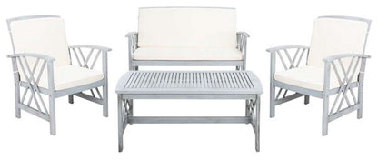 Safavieh - Fontana 4 Pc Outdoor Set - Grey - Beige - PAT7008B veiw 1