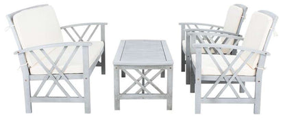 Safavieh - Fontana 4 Pc Outdoor Set - Grey - Beige - PAT7008B veiw 3