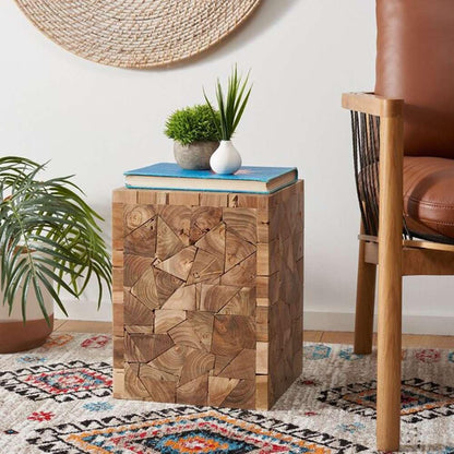 Safavieh - Forbes Square Stool - Medium Oak - FOX1007A veiw 2