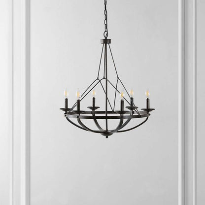 Safavieh - Fraser 6Lt 26in Chandelier - Silver - Black - CHA4049A veiw 1