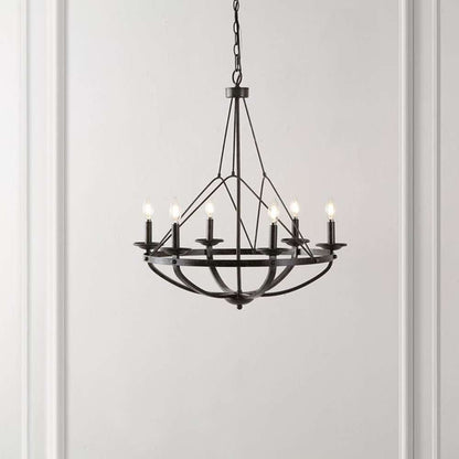 Safavieh - Fraser 6Lt 26in Chandelier - Silver - Black - CHA4049A veiw 2