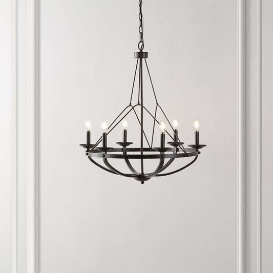 Safavieh - Fraser 6Lt 26in Chandelier - Silver - Black - CHA4049A veiw 2