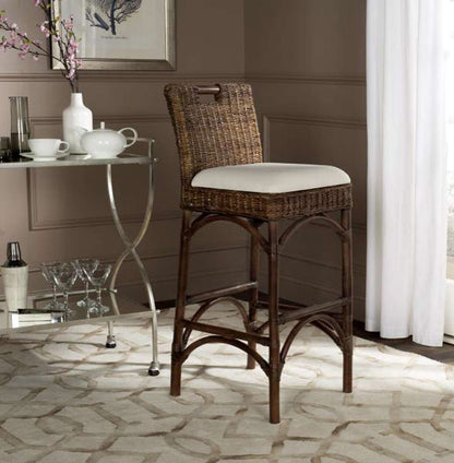 Safavieh - Fremont Barstool - White - Brown - FOX6532C veiw 2