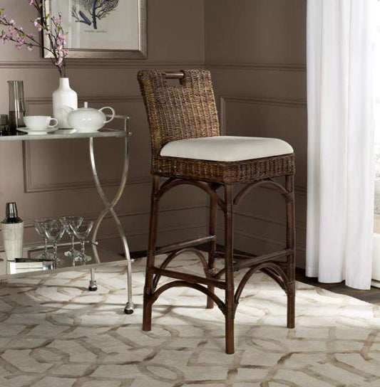 Safavieh - Fremont Barstool - White - Brown - FOX6532C veiw 2