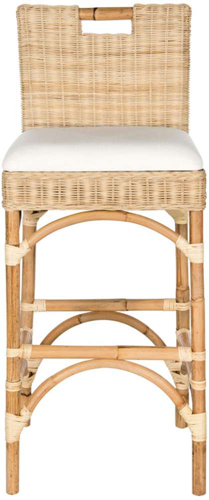 Safavieh - Fremont Barstool - White - Natural - FOX6532A veiw 1