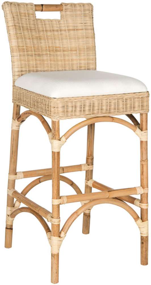 Safavieh - Fremont Barstool - White - Natural - FOX6532A veiw 3