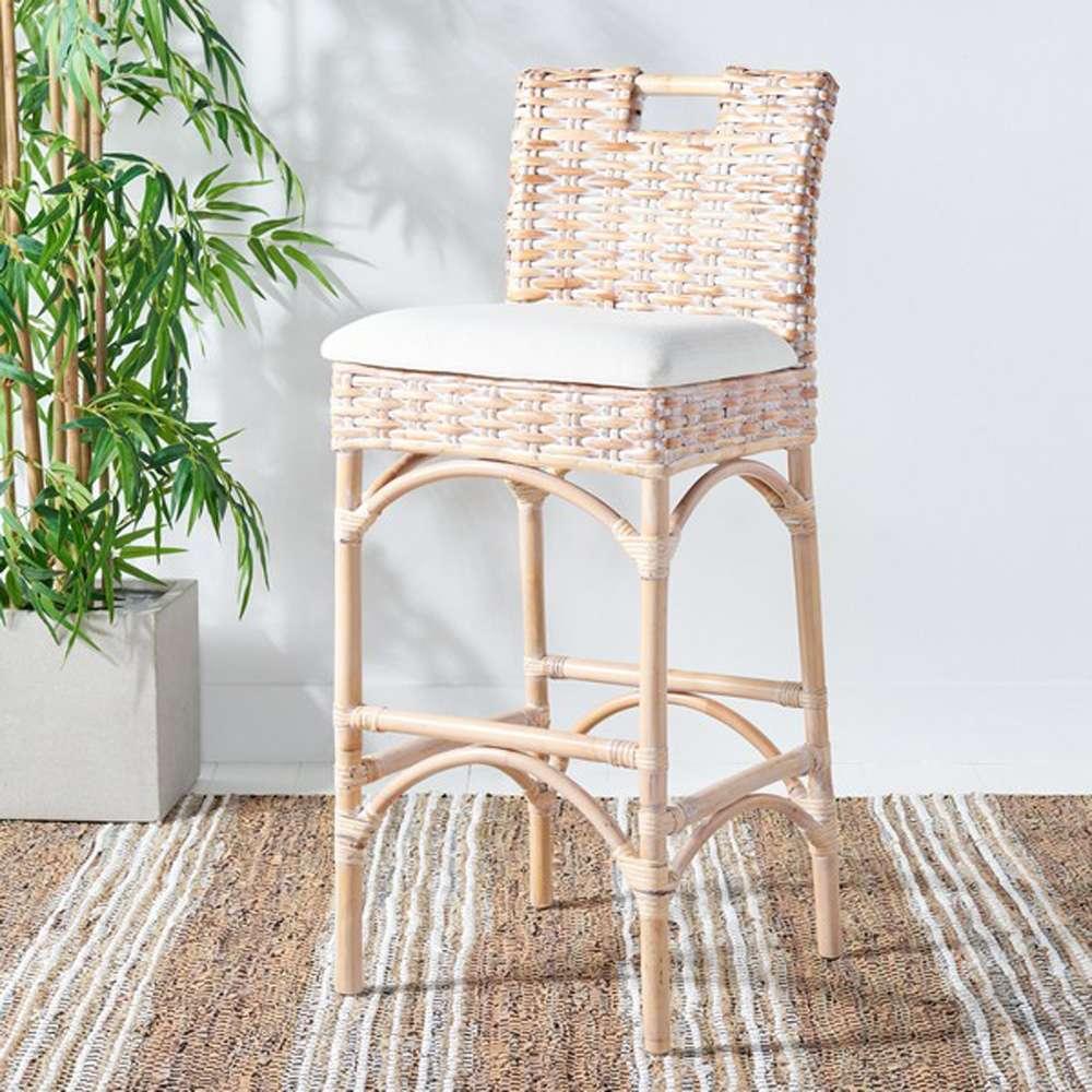 Safavieh - Fremont Barstool - White - White Washed - FOX6532D veiw 2