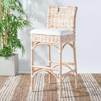 Safavieh - Fremont Barstool - White - White Washed - FOX6532D veiw 2
