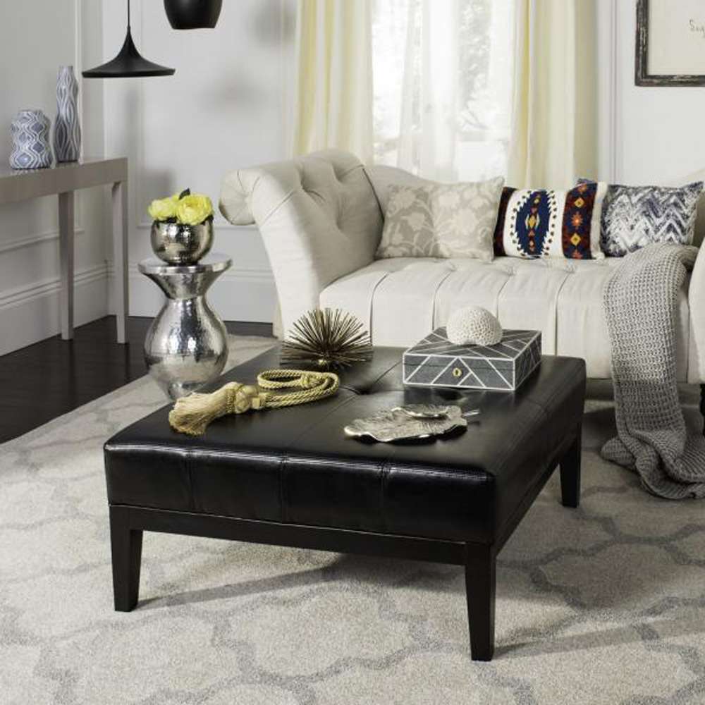 Safavieh - Fulton Square Cocktail Ottoman - Black - HUD8237B veiw 2