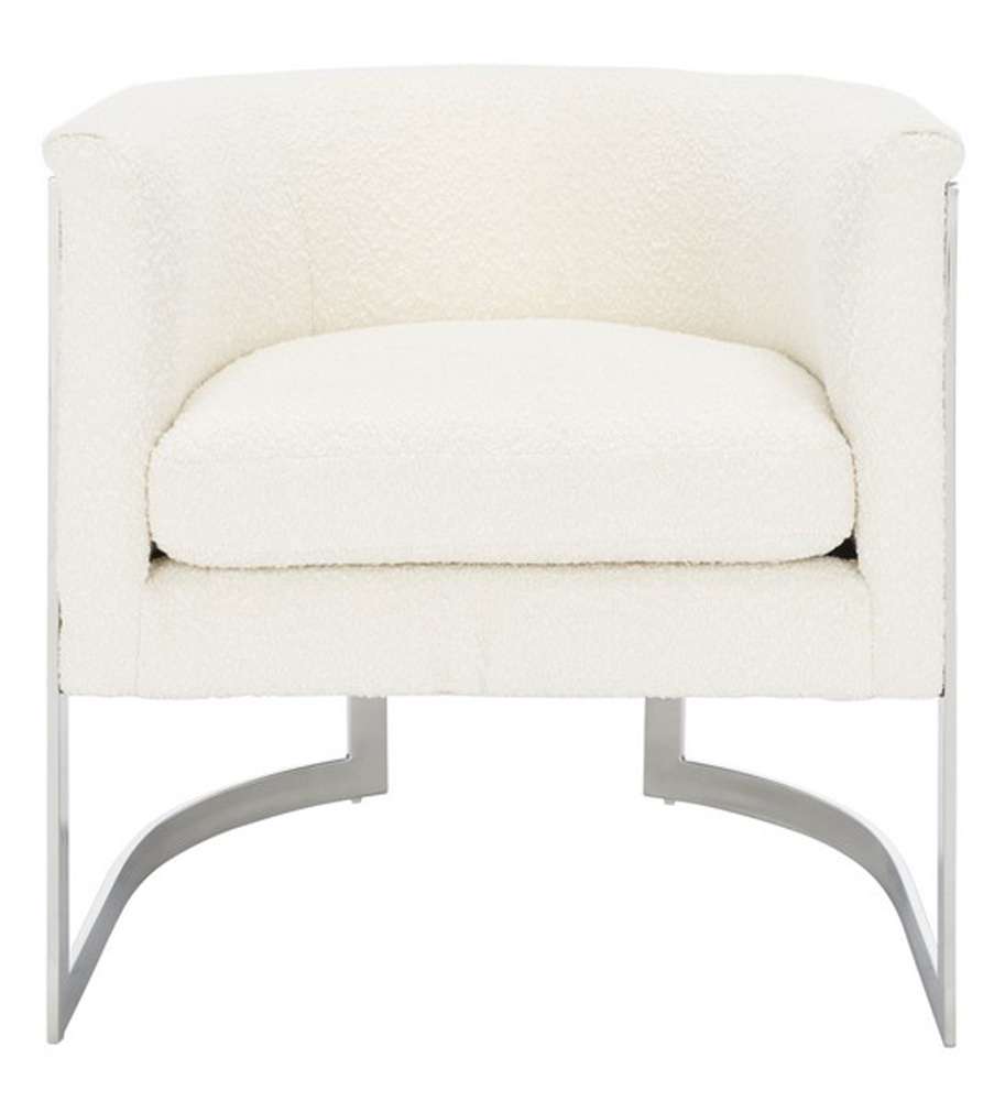 Safavieh - Couture - Gabby Barrel Back Accent Chair - Ivory - Silver - SFV5039A veiw 1