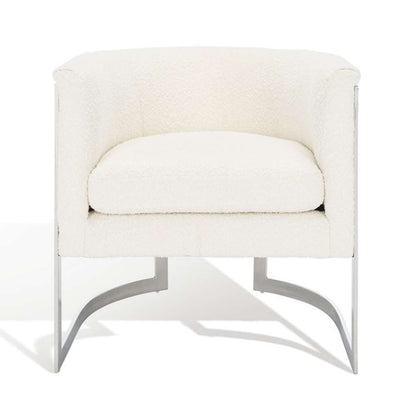 Safavieh - Couture - Gabby Barrel Back Accent Chair - Ivory - Silver - SFV5039A veiw 2