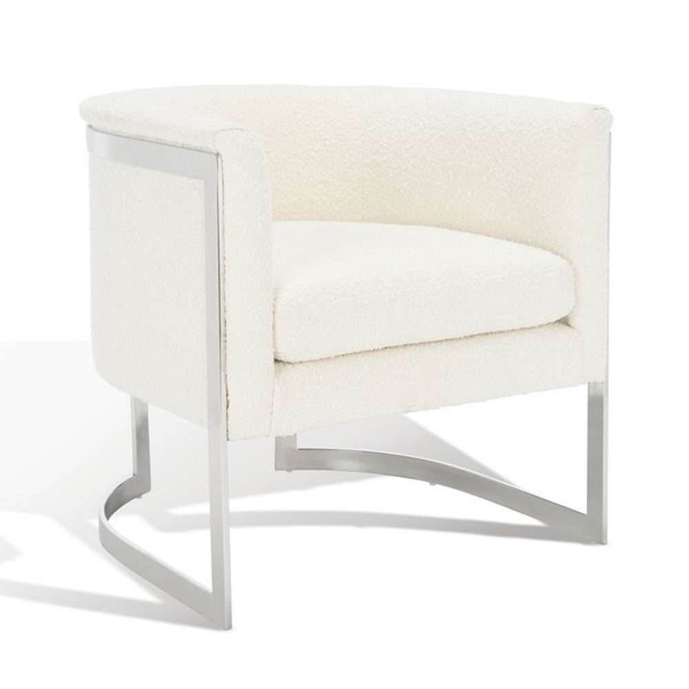 Safavieh - Couture - Gabby Barrel Back Accent Chair - Ivory - Silver - SFV5039A veiw 4
