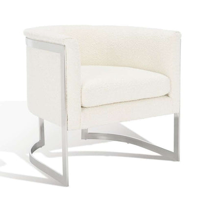 Safavieh - Couture - Gabby Barrel Back Accent Chair - Ivory - Silver - SFV5039A veiw 4