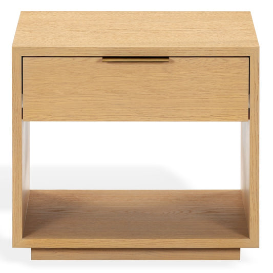 Safavieh - Gabribecca Wood 1 Drawer Nightstand / Greige Oak / Brass - SFV4278A view 1