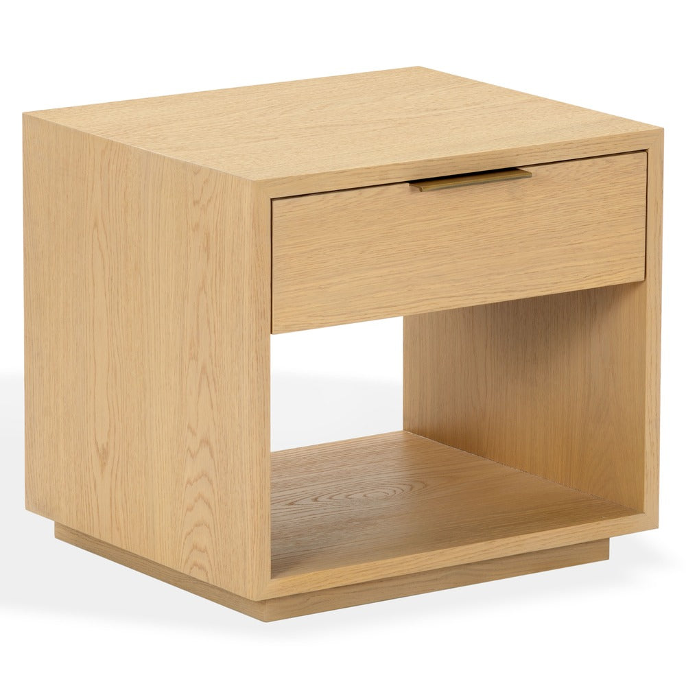 Safavieh - Gabribecca Wood 1 Drawer Nightstand / Greige Oak / Brass - SFV4278A view 3