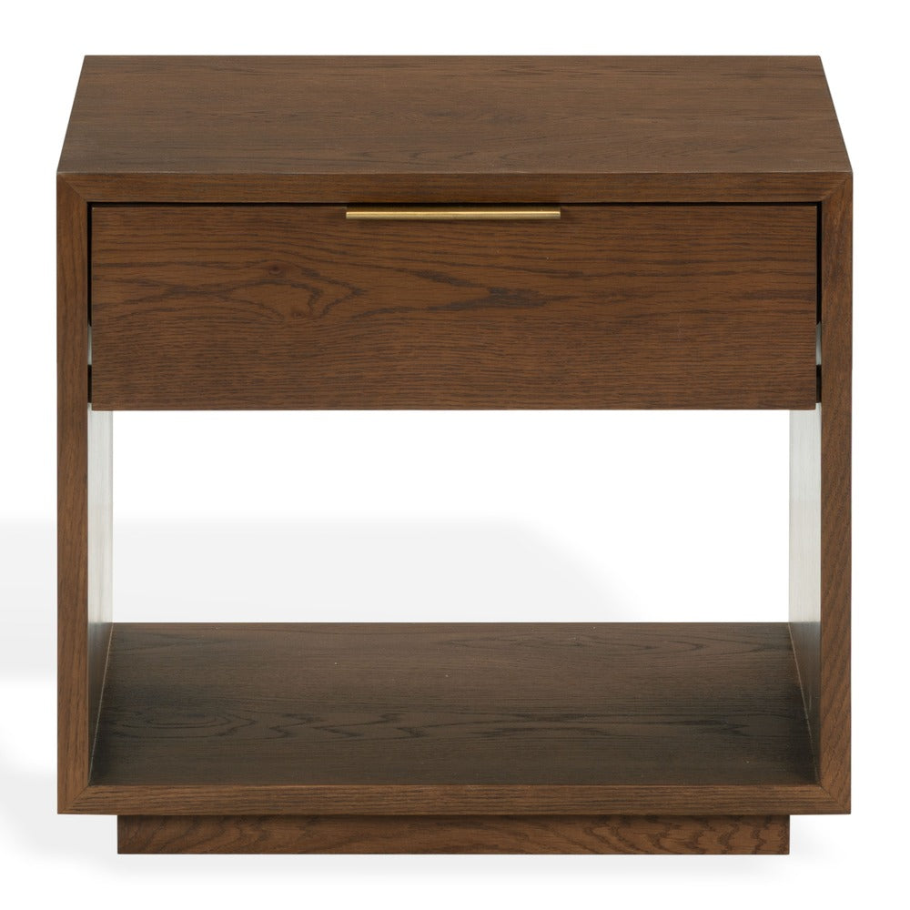 Safavieh - Gabribecca Wood 1 Drawer Nightstand / Walnut / Brass - SFV4278B view 1