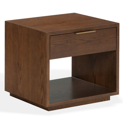 Safavieh - Gabribecca Wood 1 Drawer Nightstand / Walnut / Brass - SFV4278B view 3