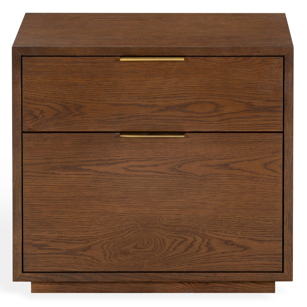 Safavieh - Gabribecca Wood 2 Drawer Nightstand / Walnut / Brass - SFV4279B view 1