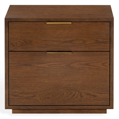 Safavieh - Gabribecca Wood 2 Drawer Nightstand / Walnut / Brass - SFV4279B view 1