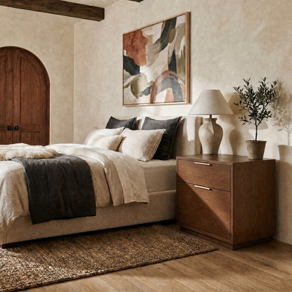 Safavieh - Gabribecca Wood 2 Drawer Nightstand / Walnut / Brass - SFV4279B view 2