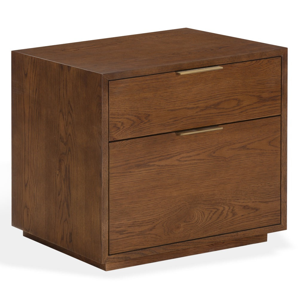 Safavieh - Gabribecca Wood 2 Drawer Nightstand / Walnut / Brass - SFV4279B view 3