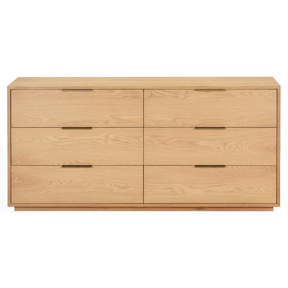 Safavieh - Gabribecca Wood 6 Drawer Dresser / Greige Oak / Brass - SFV4280A view 1