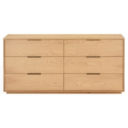 Safavieh - Gabribecca Wood 6 Drawer Dresser / Greige Oak / Brass - SFV4280A view 1