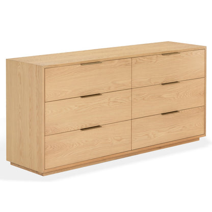 Safavieh - Gabribecca Wood 6 Drawer Dresser / Greige Oak / Brass - SFV4280A view 3