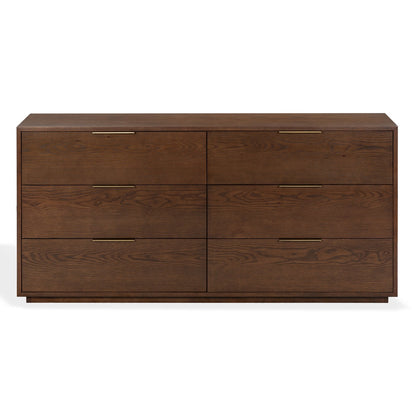 Safavieh - Gabribecca Wood 6 Drawer Dresser / Walnut / Brass - SFV4280B view 1
