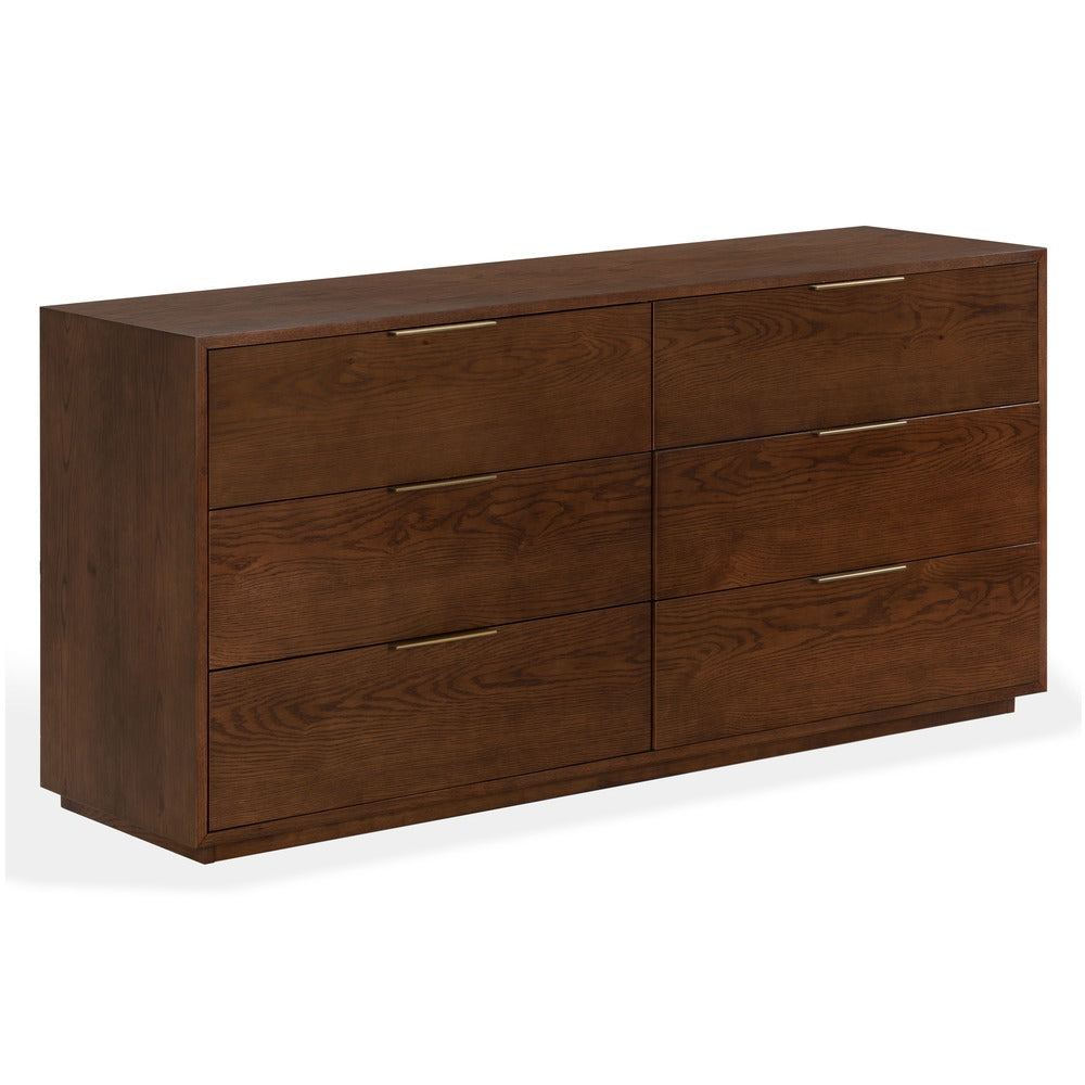 Safavieh - Gabribecca Wood 6 Drawer Dresser / Walnut / Brass - SFV4280B view 3
