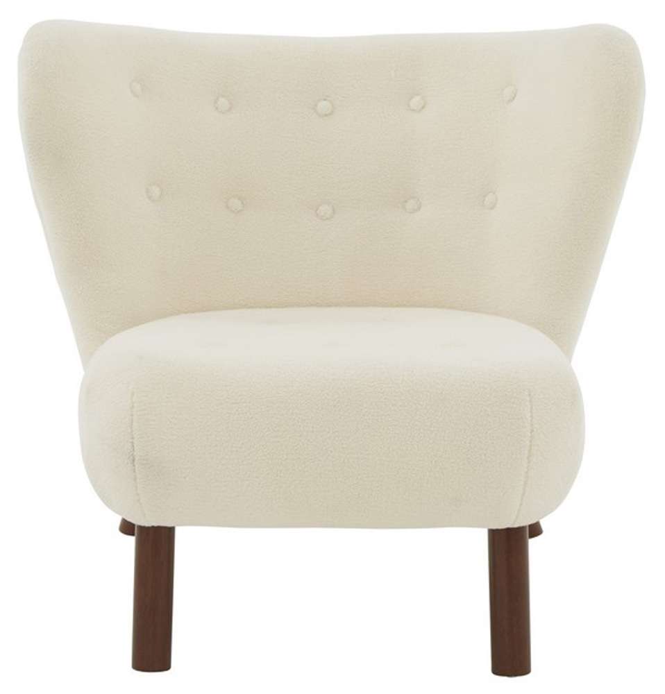 Safavieh - Couture - Gabriel Modern Wingback Chair - Ivory - Dark Brown - SFV4818A veiw 1