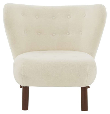 Safavieh - Couture - Gabriel Modern Wingback Chair - Ivory - Dark Brown - SFV4818A veiw 1
